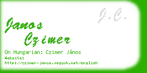 janos czimer business card